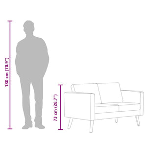 vidaXL 2-Seater Sofa Fabric Taupe