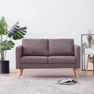 vidaXL 2-Seater Sofa Fabric Taupe