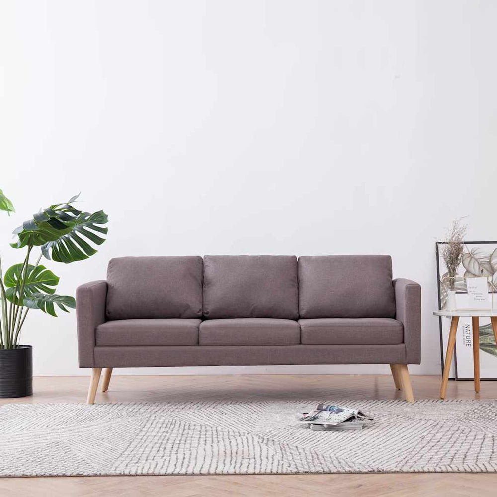 vidaXL 3-Seater Sofa Fabric Taupe