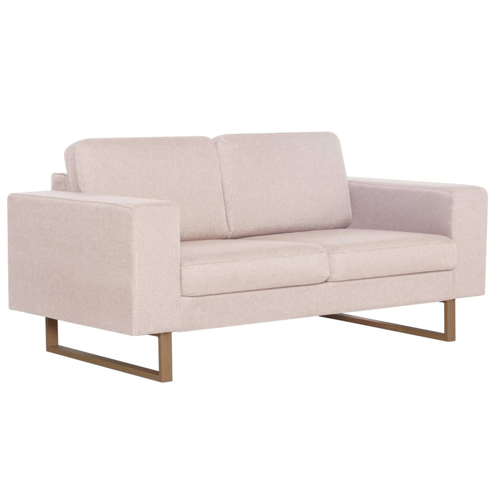 vidaXL 2-Seater Sofa Fabric Cream White