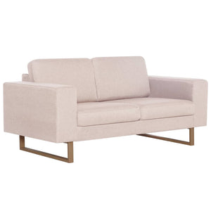 vidaXL 2-Seater Sofa Fabric Cream White