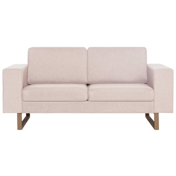 vidaXL 2-Seater Sofa Fabric Cream White