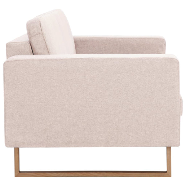 vidaXL 2-Seater Sofa Fabric Cream White