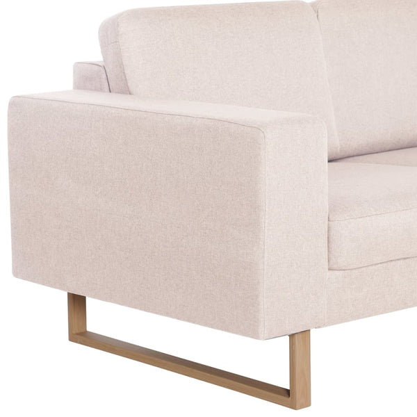 vidaXL 2-Seater Sofa Fabric Cream White