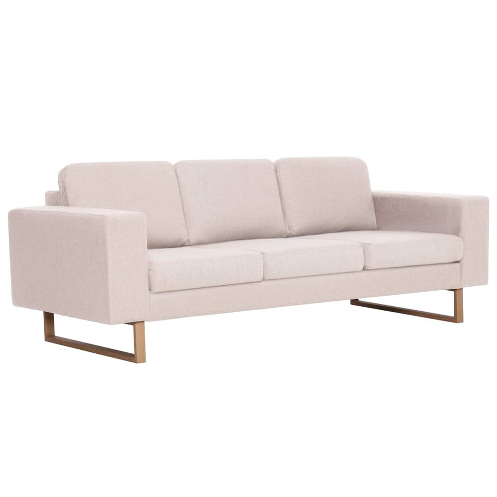 vidaXL 3-Seater Sofa Fabric Cream White