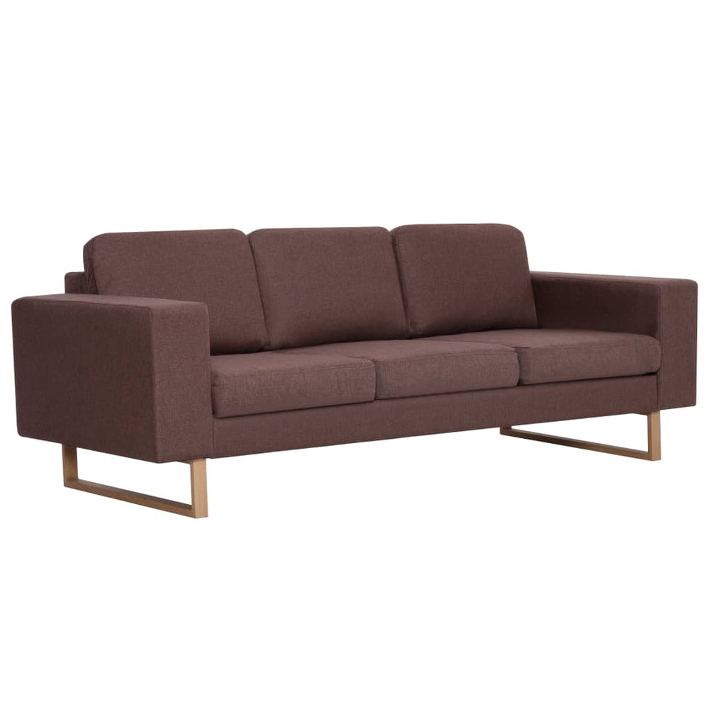 vidaXL 3-Seater Sofa Fabric Brown
