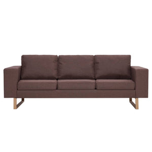 vidaXL 3-Seater Sofa Fabric Brown