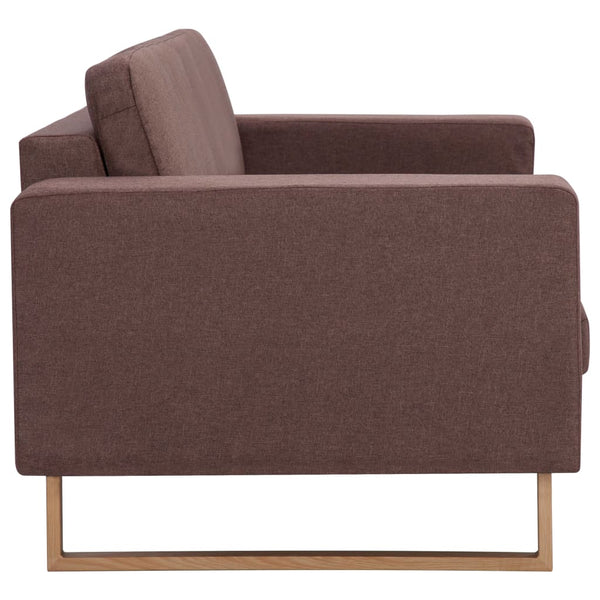 vidaXL 3-Seater Sofa Fabric Brown