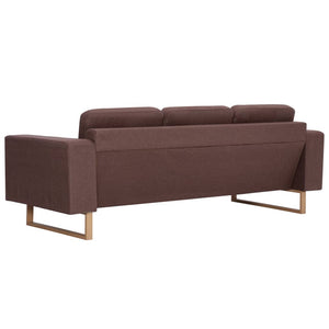 vidaXL 3-Seater Sofa Fabric Brown