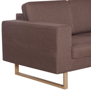 vidaXL 3-Seater Sofa Fabric Brown