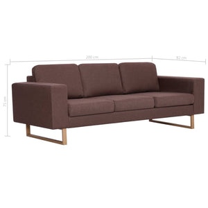 vidaXL 3-Seater Sofa Fabric Brown