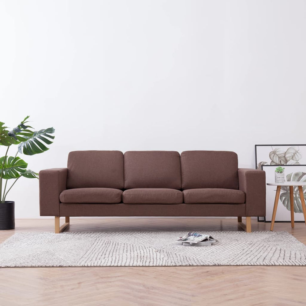vidaXL 3-Seater Sofa Fabric Brown