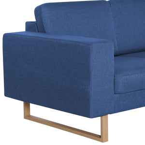 vidaXL 3-Seater Sofa Fabric Blue