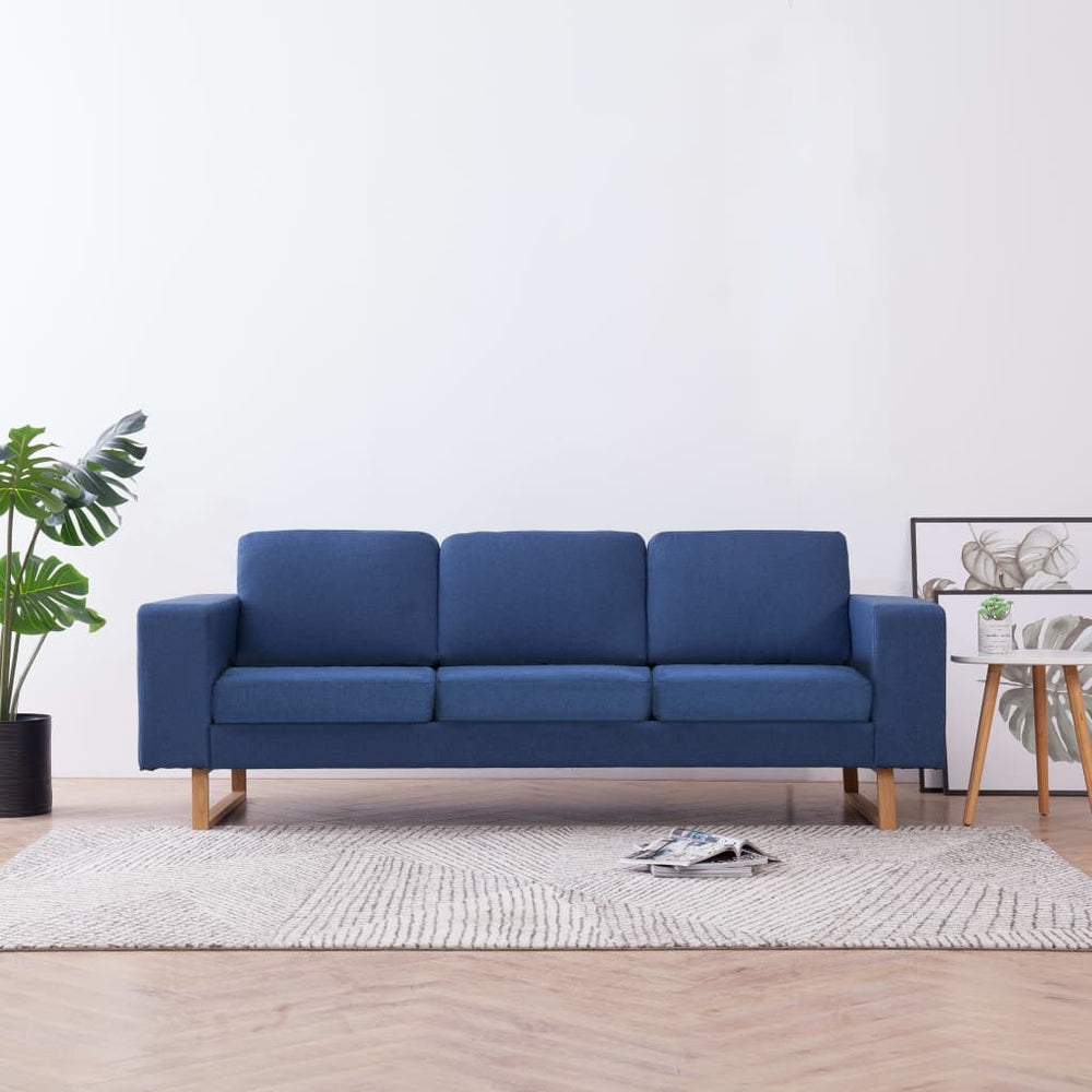 vidaXL 3-Seater Sofa Fabric Blue