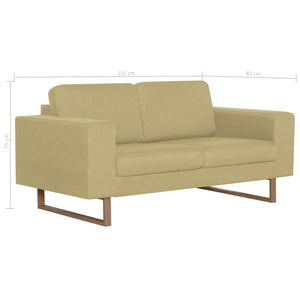 vidaXL 2-Seater Sofa Fabric Green