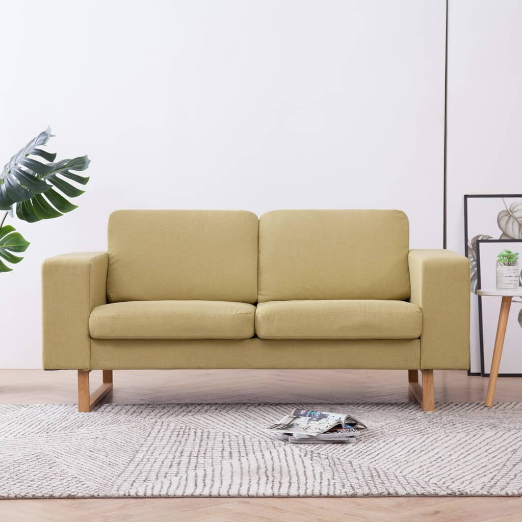 vidaXL 2-Seater Sofa Fabric Green