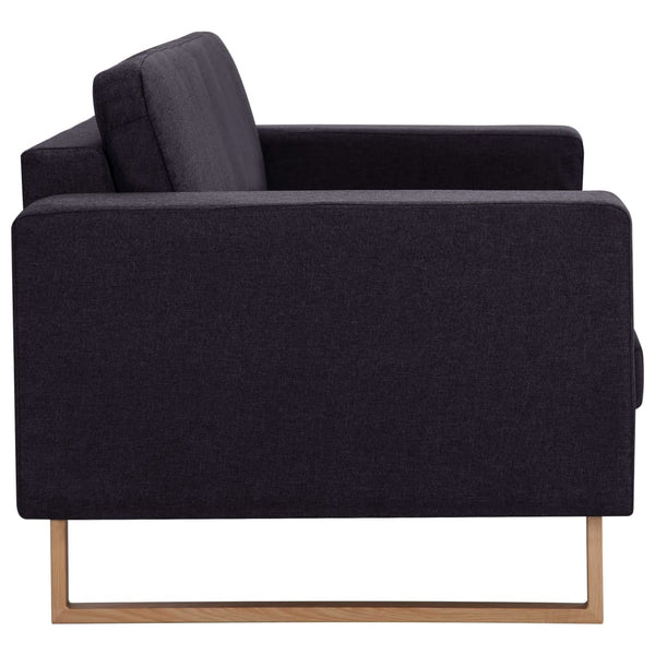 vidaXL 2-Seater Sofa Fabric Black