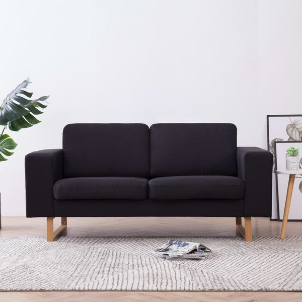 vidaXL 2-Seater Sofa Fabric Black