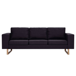 vidaXL 3-Seater Sofa Fabric Black