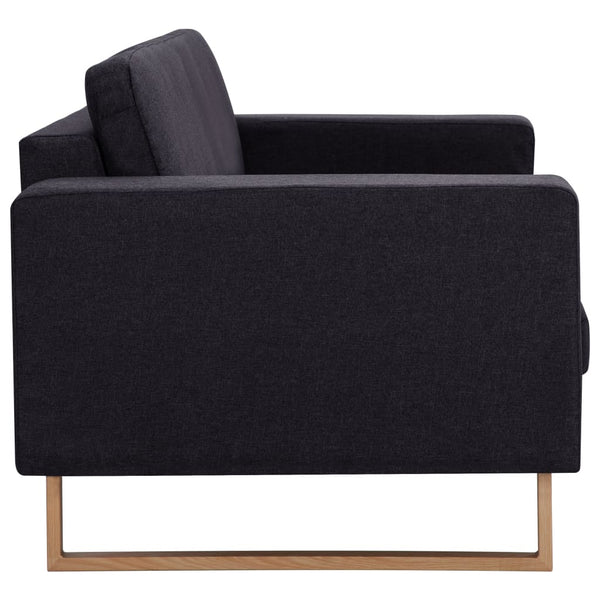 vidaXL 3-Seater Sofa Fabric Black