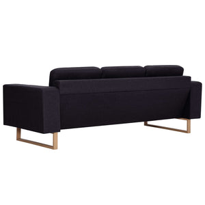 vidaXL 3-Seater Sofa Fabric Black