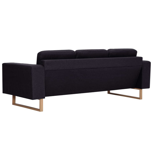 vidaXL 3-Seater Sofa Fabric Black