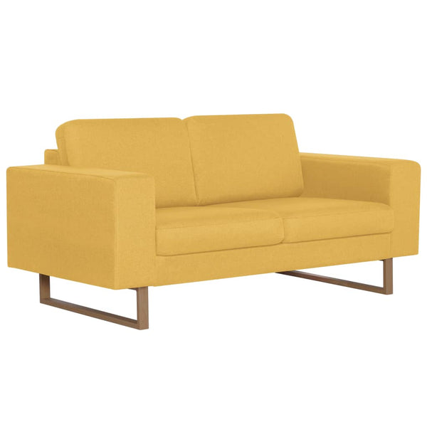 vidaXL 2-Seater Sofa Fabric Yellow