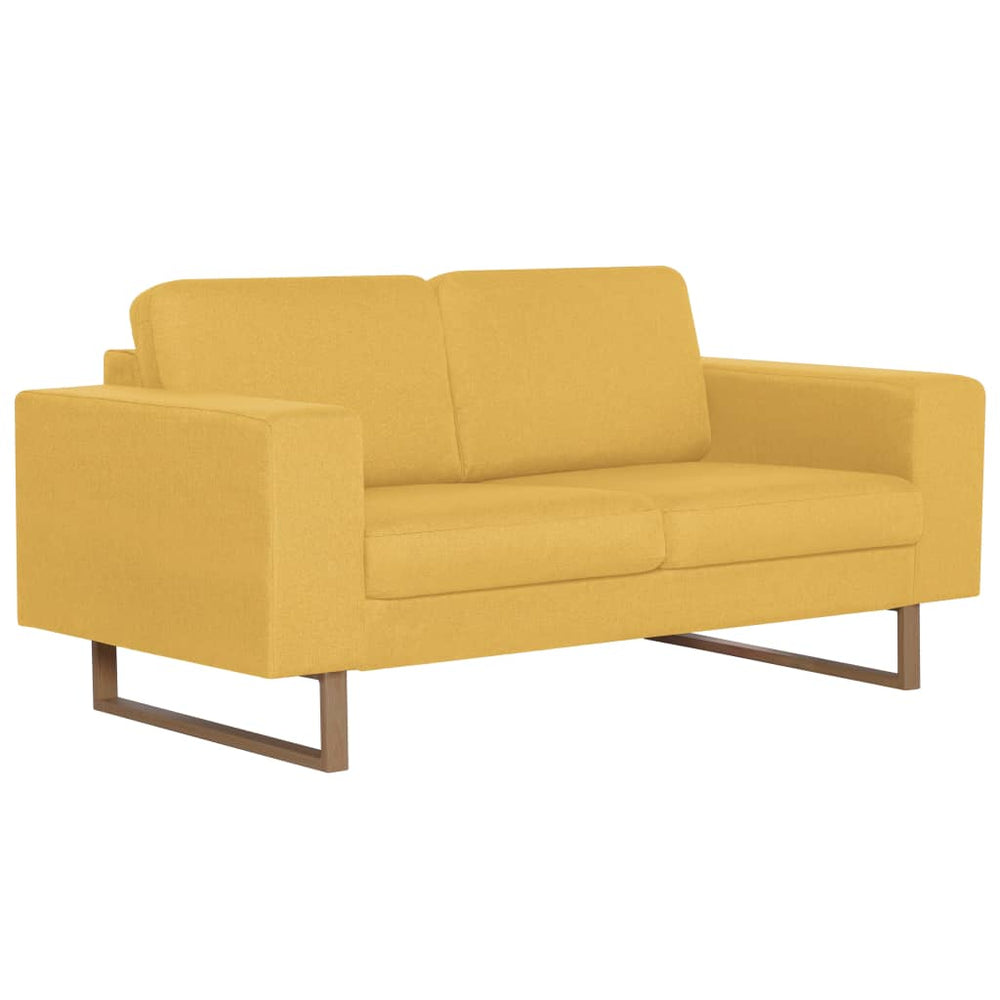vidaXL 2-Seater Sofa Fabric Yellow