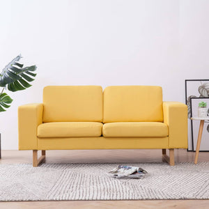 vidaXL 2-Seater Sofa Fabric Yellow