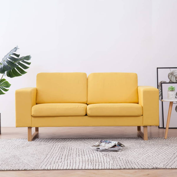 vidaXL 2-Seater Sofa Fabric Yellow