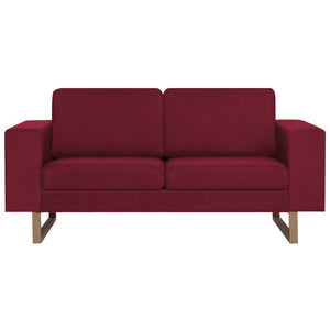 vidaXL 2-Seater Sofa Fabric Wine Red