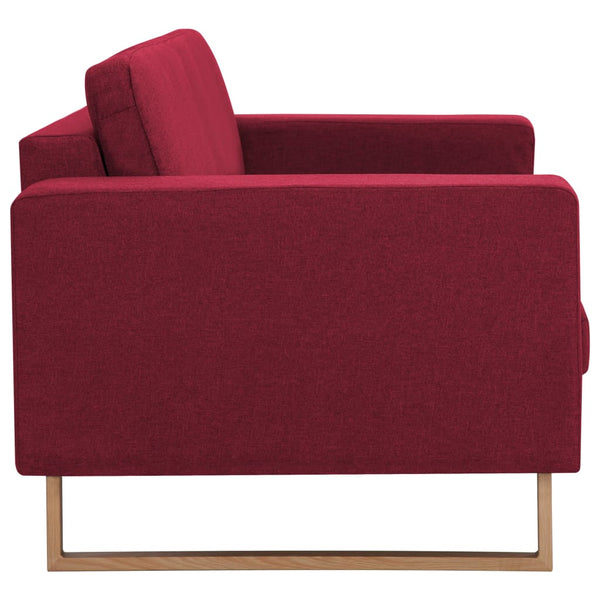 vidaXL 2-Seater Sofa Fabric Wine Red