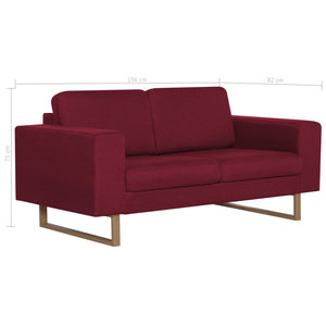 vidaXL 2-Seater Sofa Fabric Wine Red