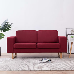 vidaXL 2-Seater Sofa Fabric Wine Red
