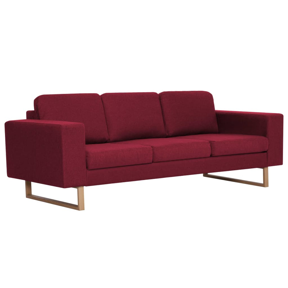 vidaXL 3-Seater Sofa Fabric Wine Red