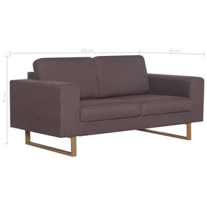 vidaXL 2-Seater Sofa Fabric Taupe