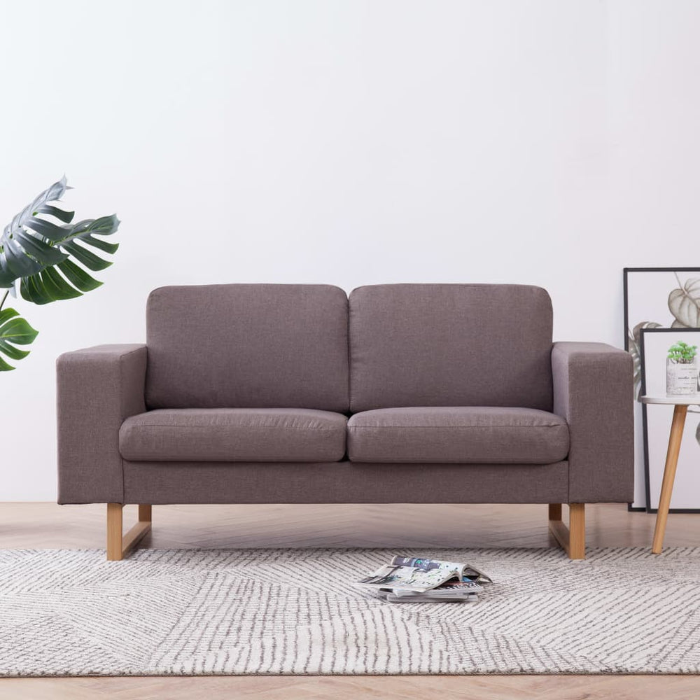 vidaXL 2-Seater Sofa Fabric Taupe