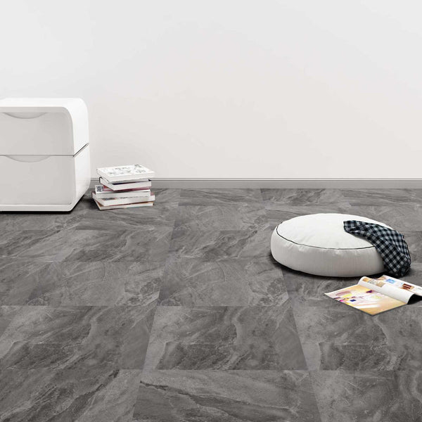 vidaXL Flooring Planks 5.11 m² 55 pcs PVC Black and White