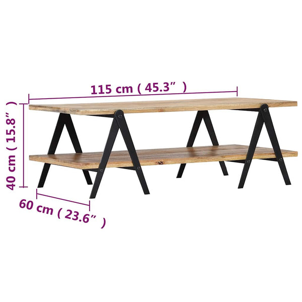 vidaXL Coffee Table 115x60x40 cm Solid Mango Wood