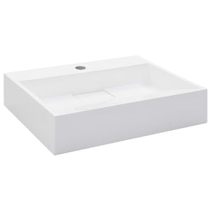 vidaXL Wash Basin 50 x 38 x 13 cm Mineral Cast/Marble Cast White