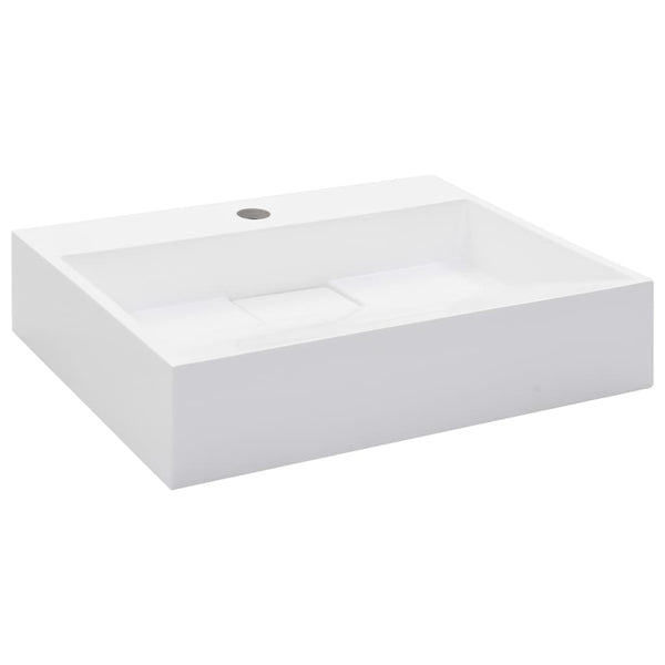 vidaXL Wash Basin 50 x 38 x 13 cm Mineral Cast/Marble Cast White