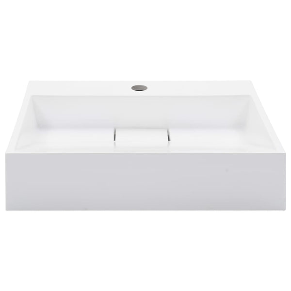 vidaXL Wash Basin 50 x 38 x 13 cm Mineral Cast/Marble Cast White