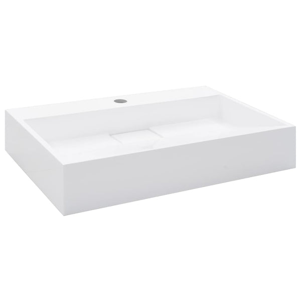 vidaXL Sink 60 x 38 x 11 cm Mineral Cast/Marble Composite White
