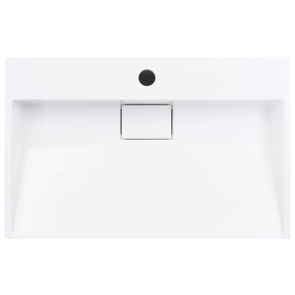 vidaXL Sink 60 x 38 x 11 cm Mineral Cast/Marble Composite White