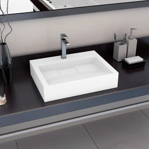 vidaXL Sink 60 x 38 x 11 cm Mineral Cast/Marble Composite White