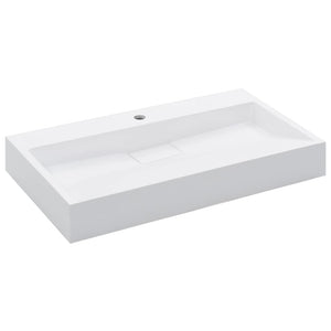 vidaXL Sink 80 x 46 x 11 cm Mineral Cast/Marble Cast White