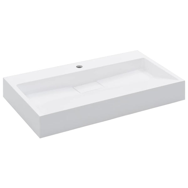 vidaXL Sink 80 x 46 x 11 cm Mineral Cast/Marble Cast White