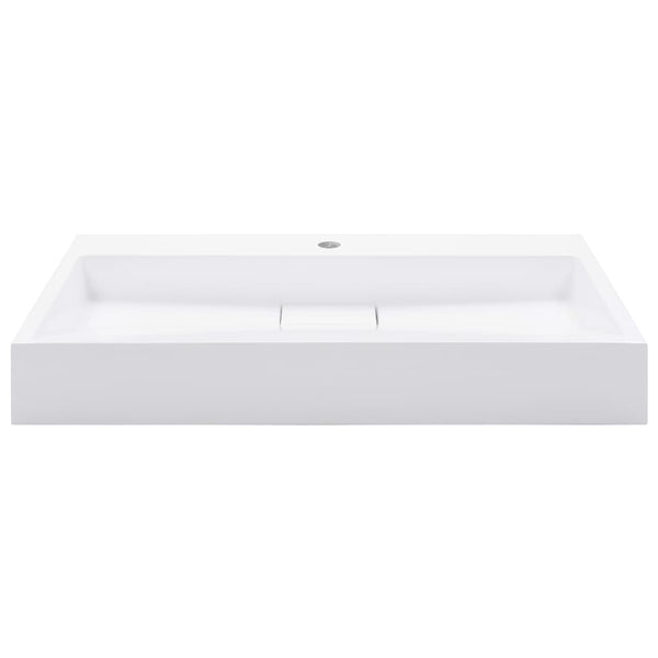 vidaXL Sink 80 x 46 x 11 cm Mineral Cast/Marble Cast White