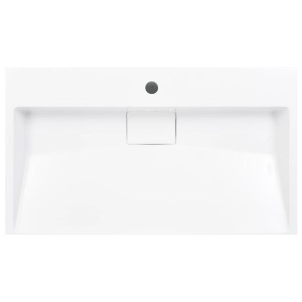 vidaXL Sink 80 x 46 x 11 cm Mineral Cast/Marble Cast White