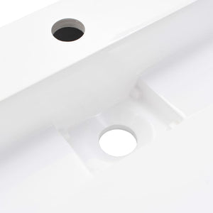 vidaXL Sink 80 x 46 x 11 cm Mineral Cast/Marble Cast White